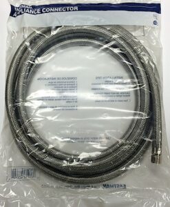 Braided Stainless Steel Hose for Ice Machine 10’ x ¼ OD Connections Cat. No. 335S120